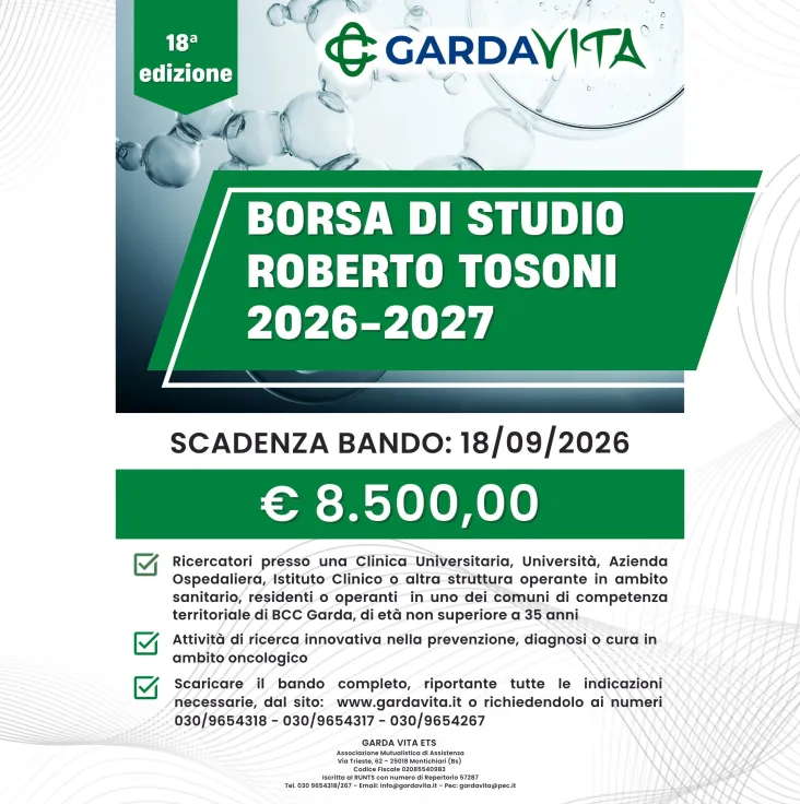 BORSA DI STUDIO "Prof. ROBERTO TOSONI" 2026-2027